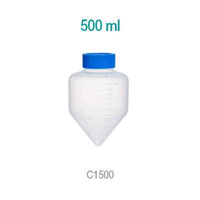 Centrifuge Tube, 500mL, PP, sterile, with screw-cap, 8 per bag, 5 bags per case, 40/cs