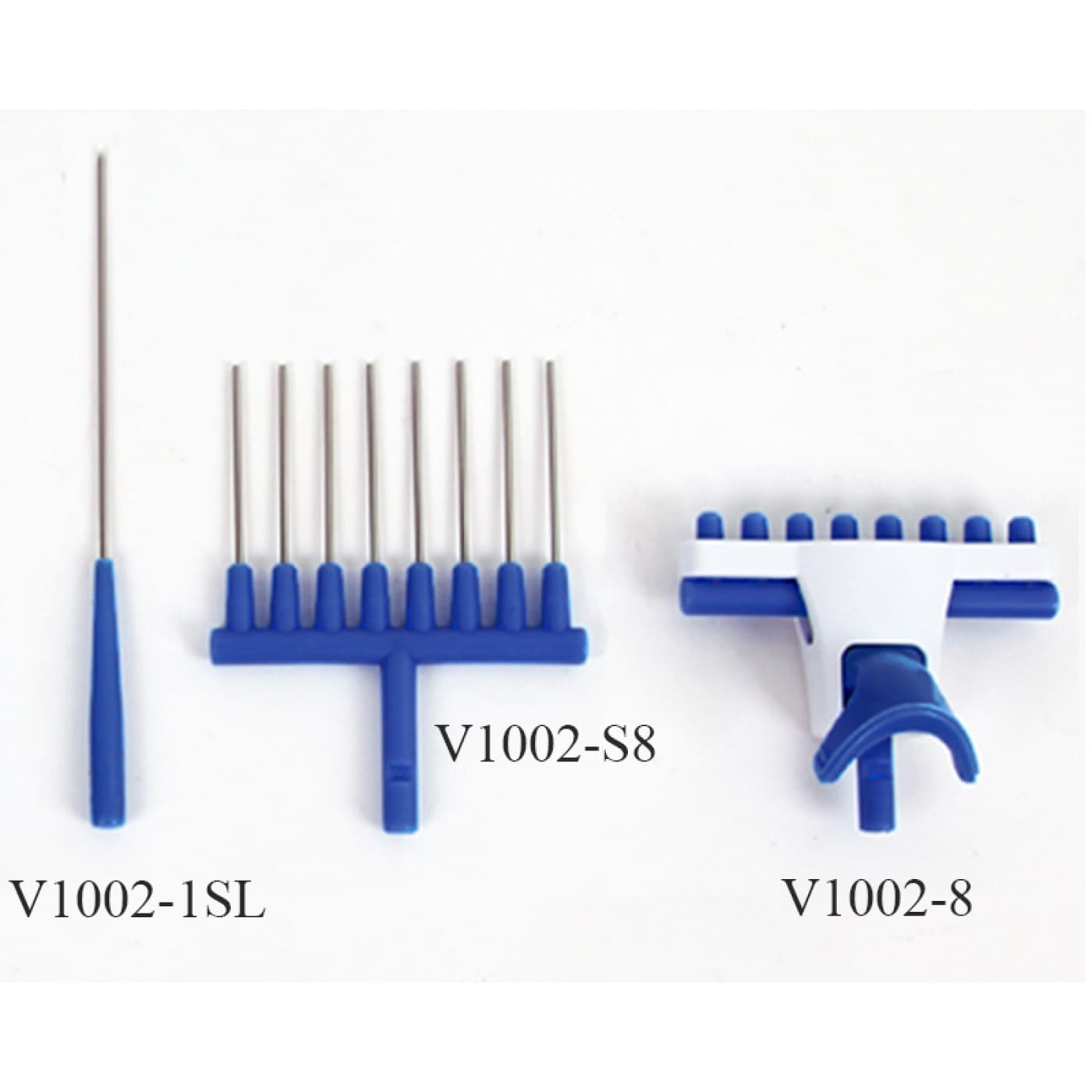 Optional eight channel adapter, fine tip stainless steel